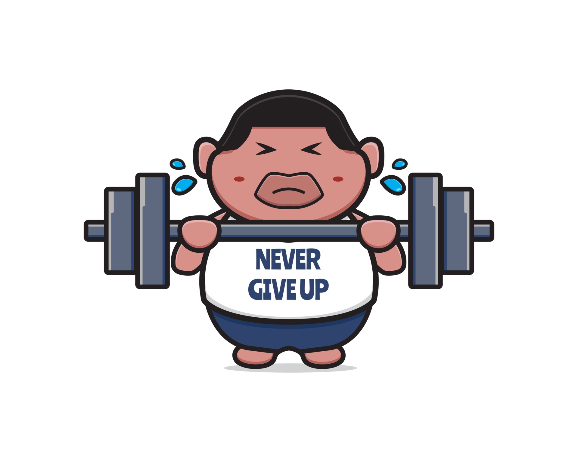 Cute fat boy do weight lifting never give up cartoon icon illustration 3256971 Vector Art at Vecteezy Cute fat boy do weight lifting never give up cartoon icon illustration 3256971 Vector Art at Vecteezy