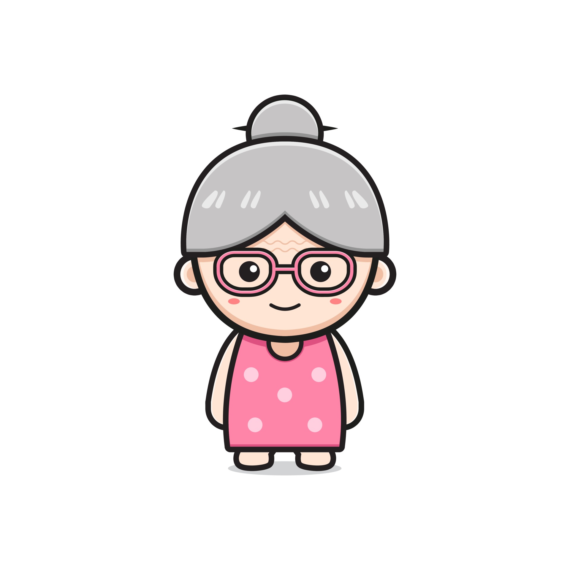 Cute grandmother character cartoon icon illustration 3256989 Vector Art at  Vecteezy