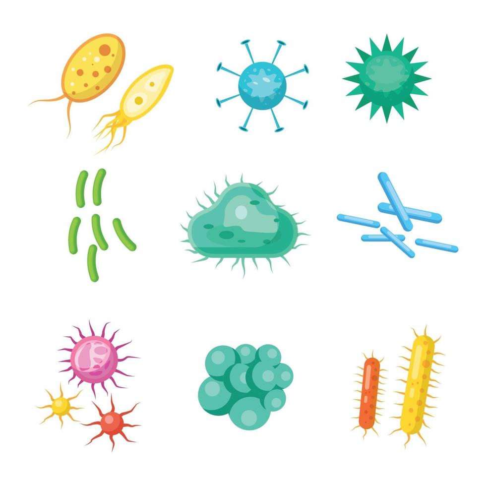 set of bacteria, viruses, germs, microbes volume 4 vector