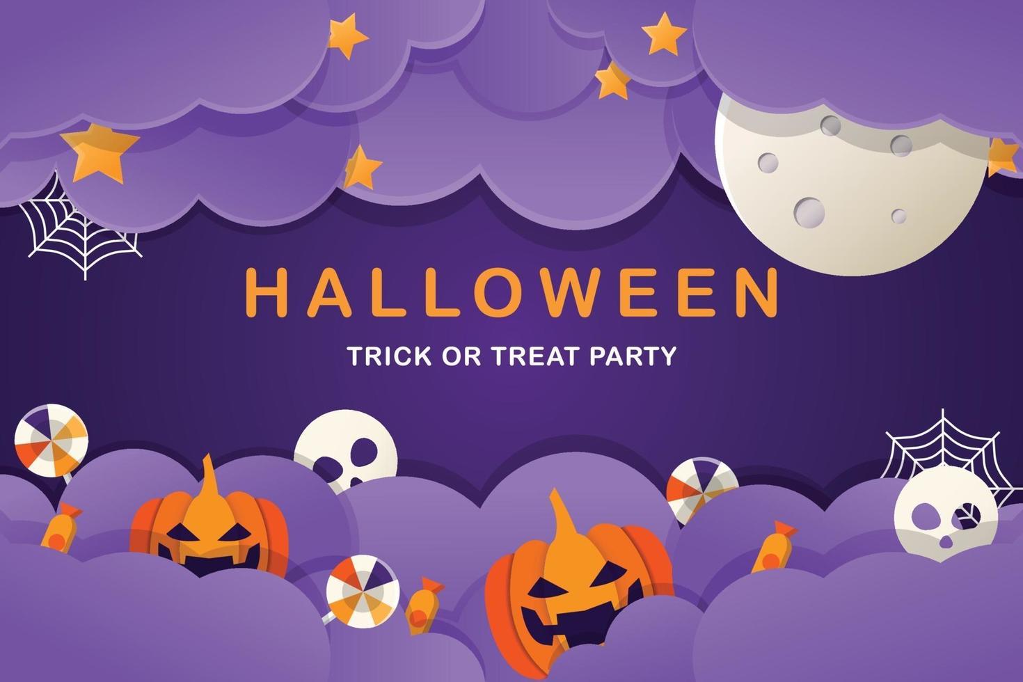 happy Halloween banner, Halloween party invitation template vector