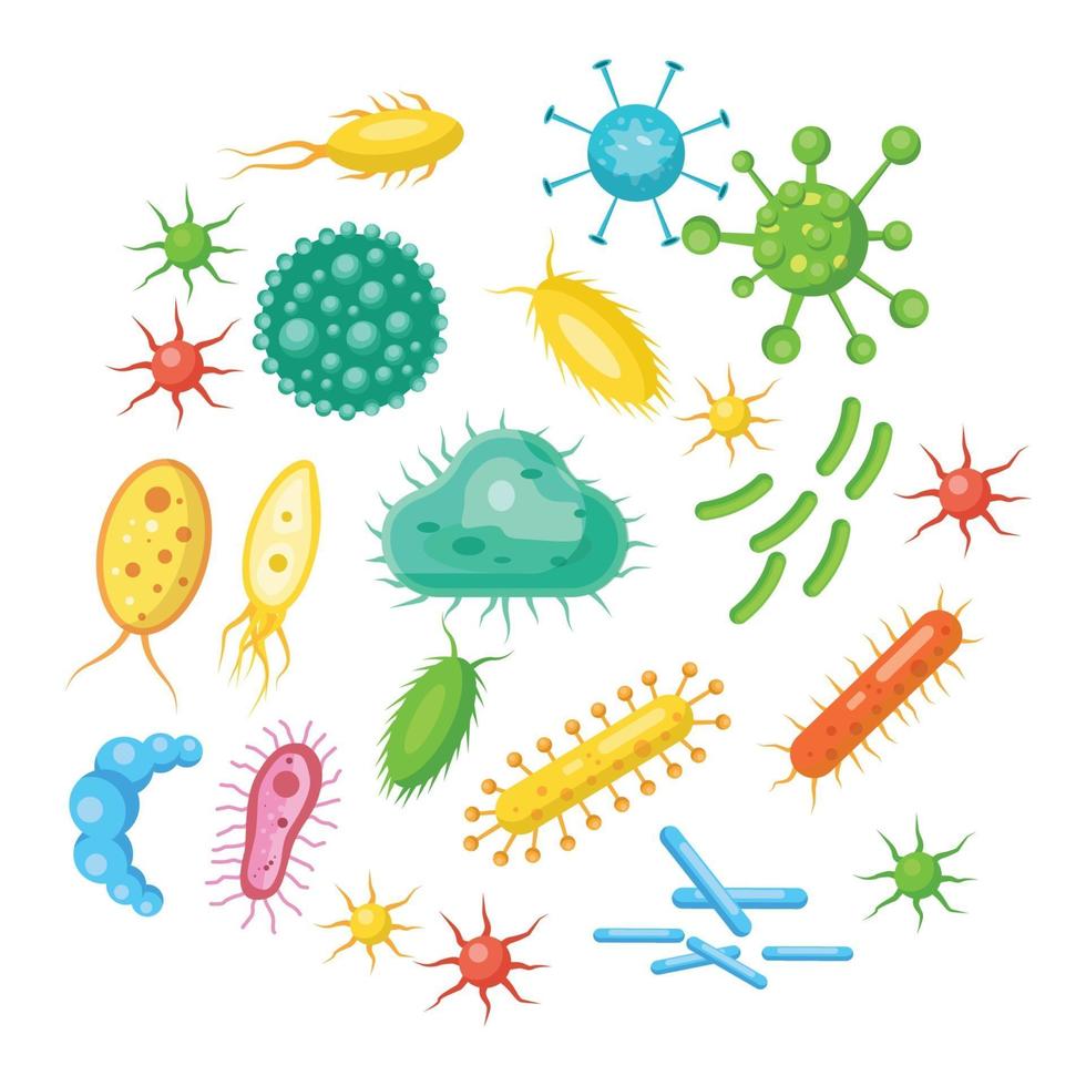 set of bacteria, viruses, germs, microbes volume 5 vector