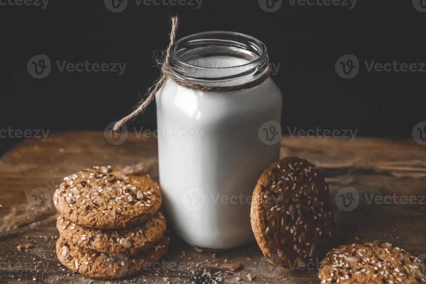 Homemade peanut butter cookies on the chopping board photo