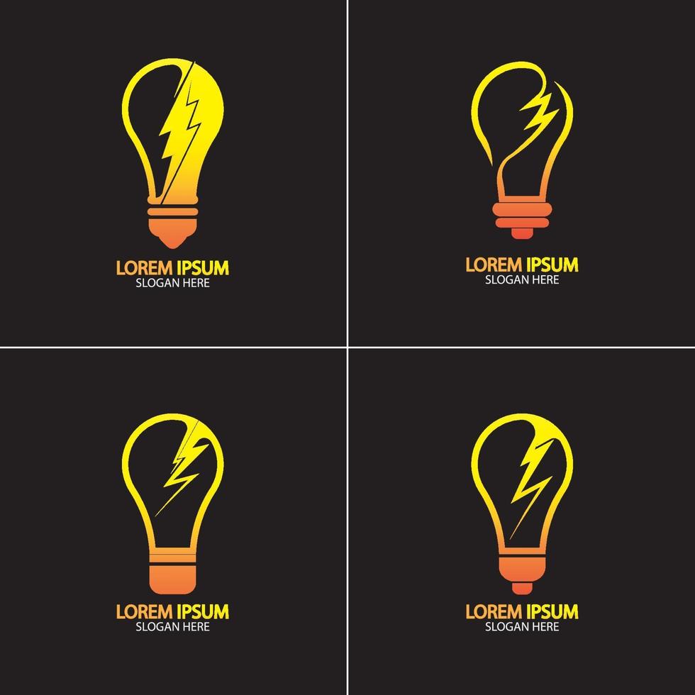 Electric bulb logo and icon Vector design Template.