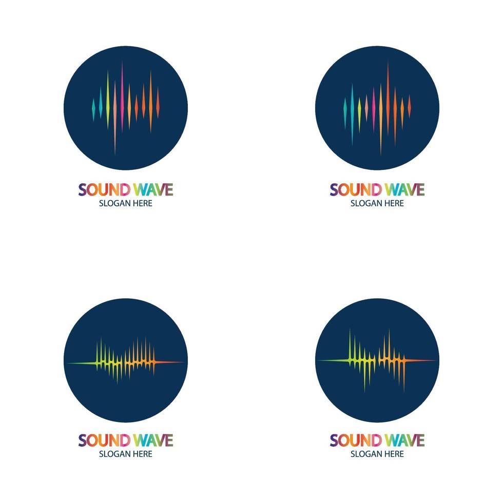 Colorful sound waves logo illustration design vector