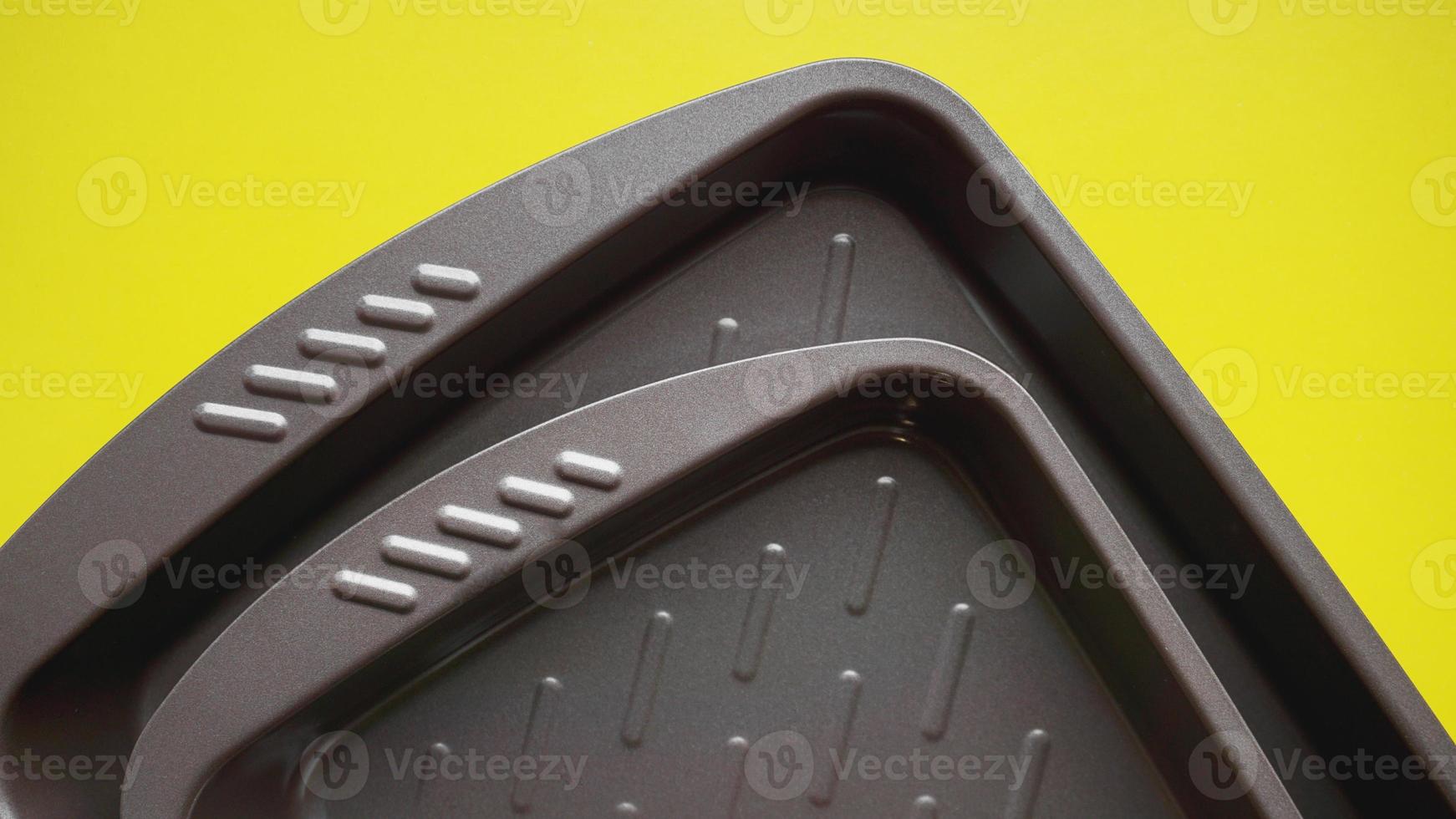 Empty baking tray. View from above. photo