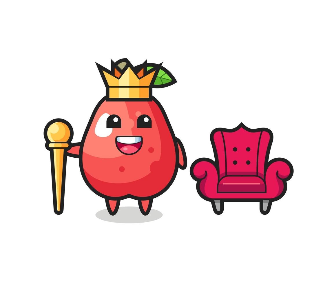 Mascot cartoon of water apple as a king vector