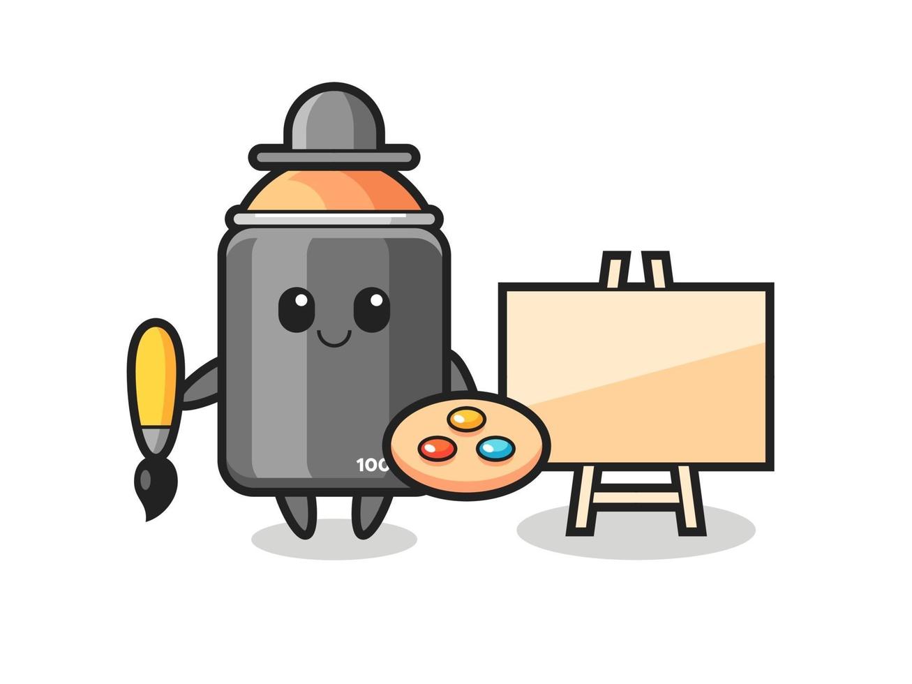 Illustration of spray paint mascot as a painter vector