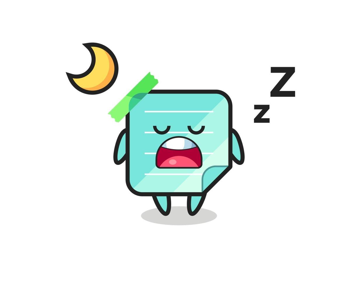 sticky notes character illustration sleeping at night vector