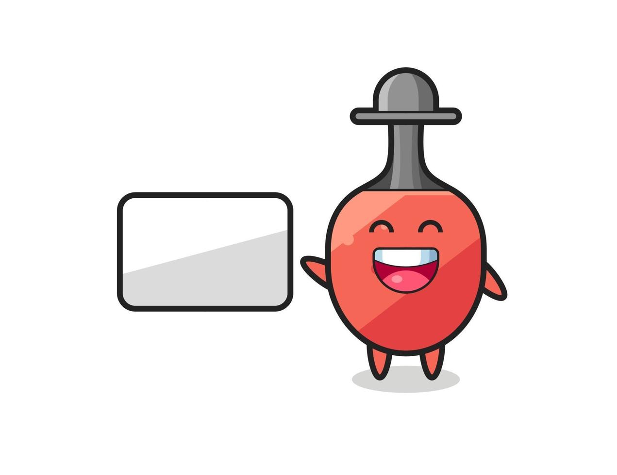 table tennis racket cartoon illustration doing a presentation vector