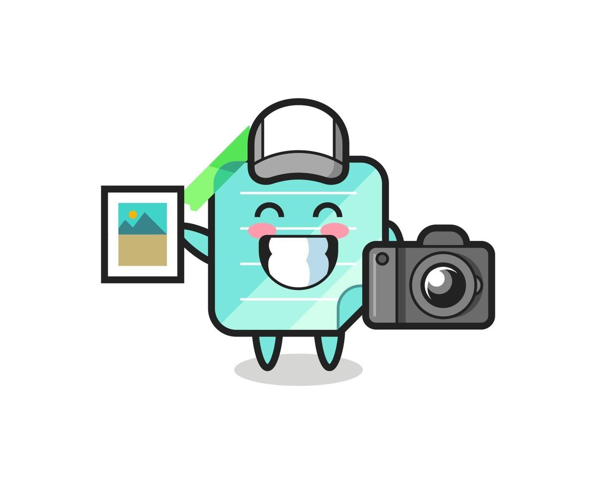 Ilustración de personaje de notas adhesivas como fotógrafo. vector