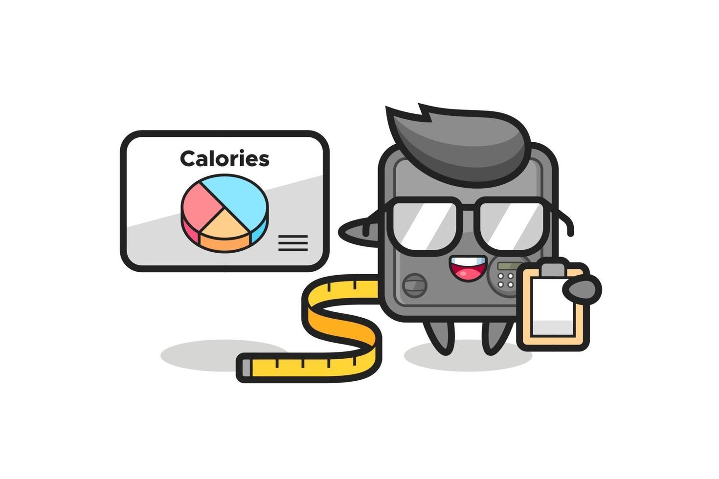 Illustration of safe box mascot as a dietitian vector