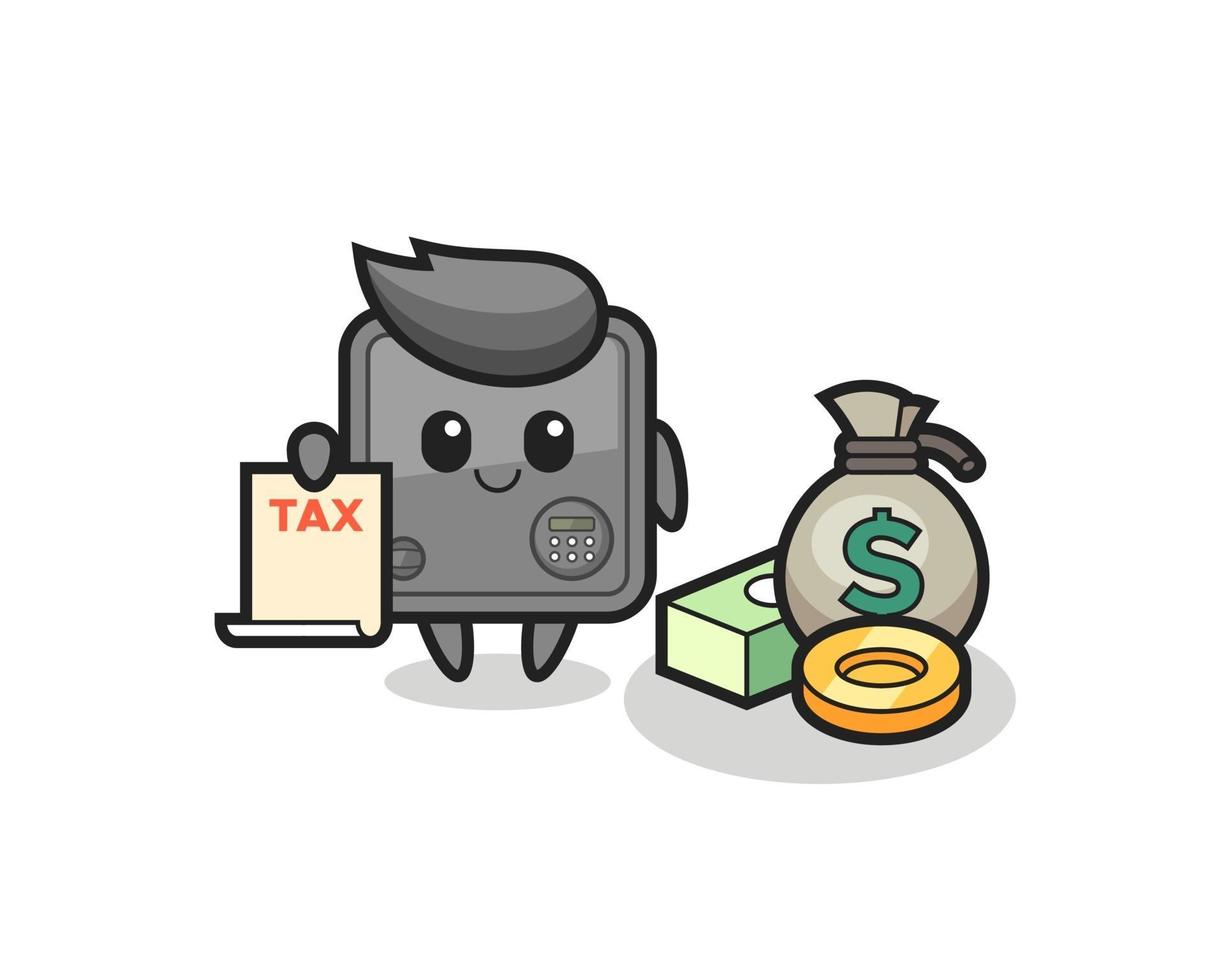 Character cartoon of safe box as a accountant vector