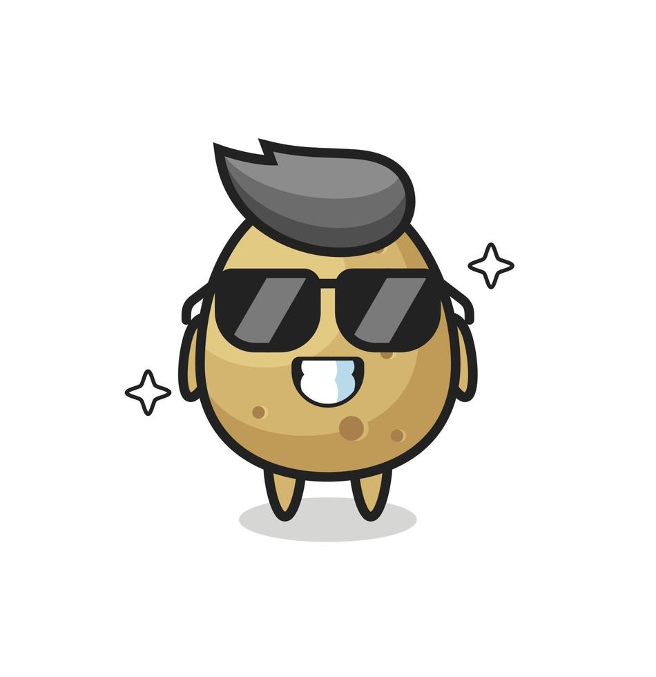 Cartoon mascot of potato with cool gesture vector
