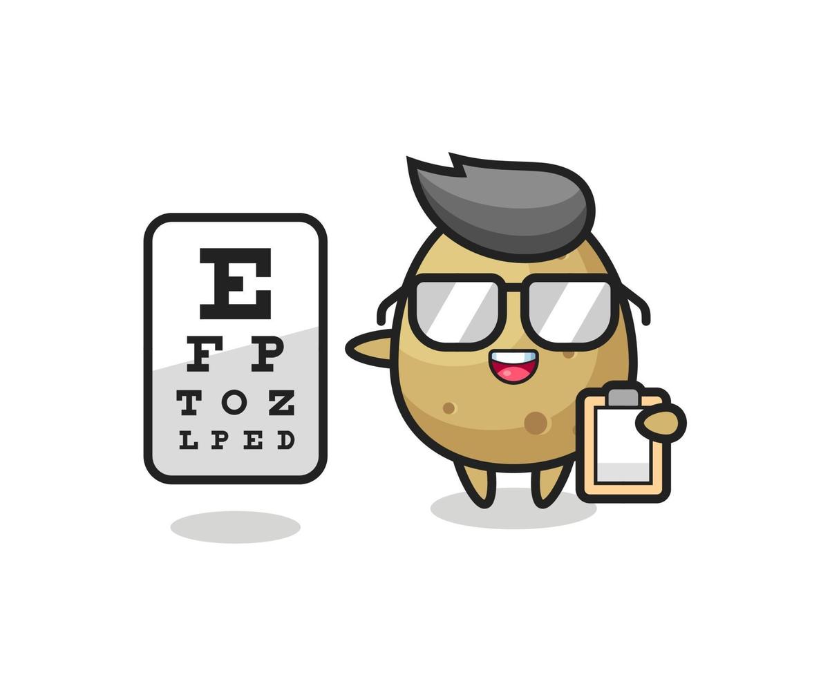 Illustration of potato mascot as an ophthalmology vector