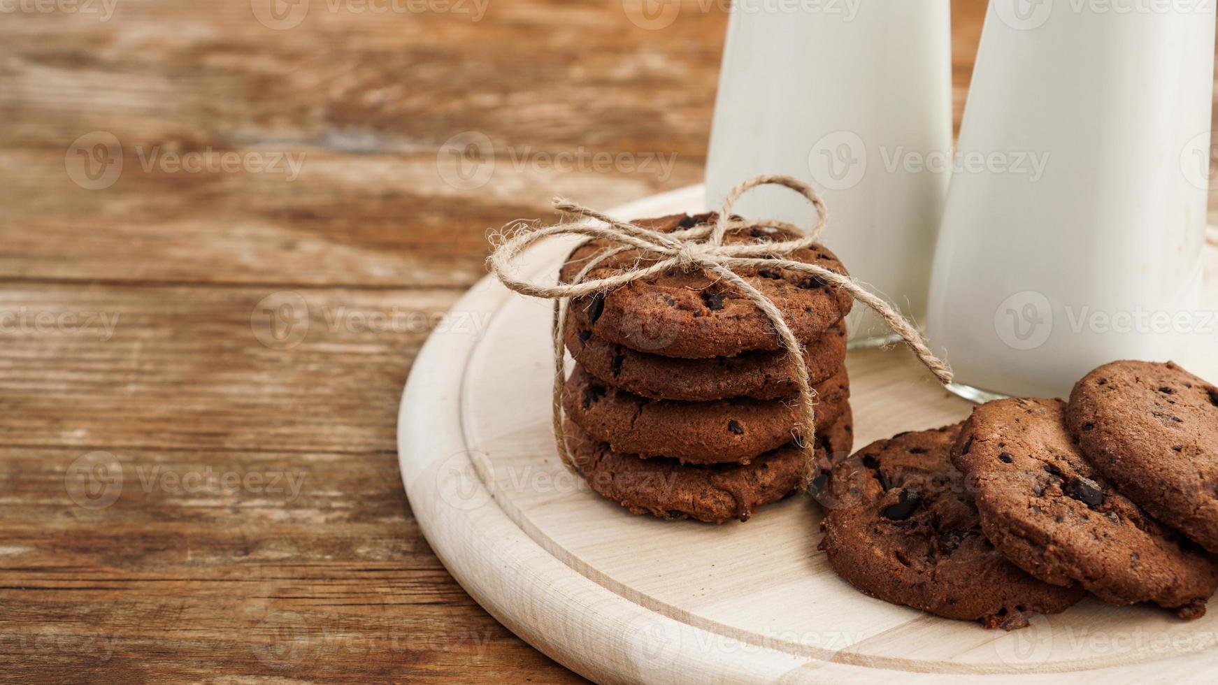 Homemade Chocolate Chip Cookies and Milk photo