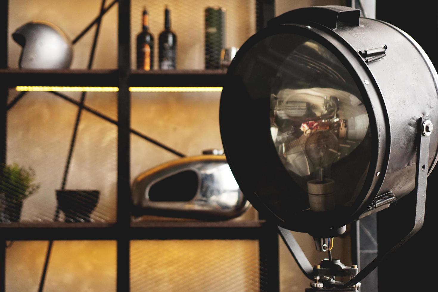 Photospotlight in the studio or in the garage. photo