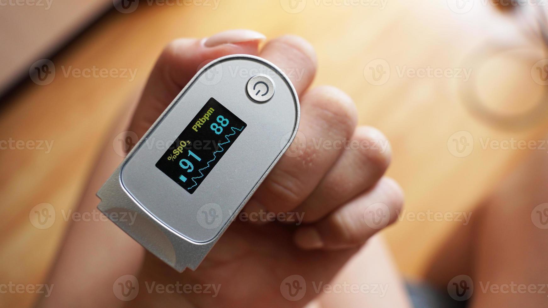 Low blood oxygen levels. A dangerous indicator for hypoxia photo