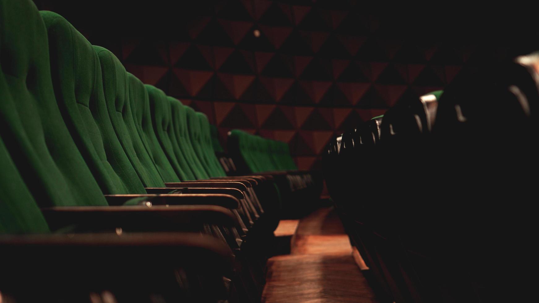 vintage cine teatro películas audiencia asientos retro asientos, verde foto