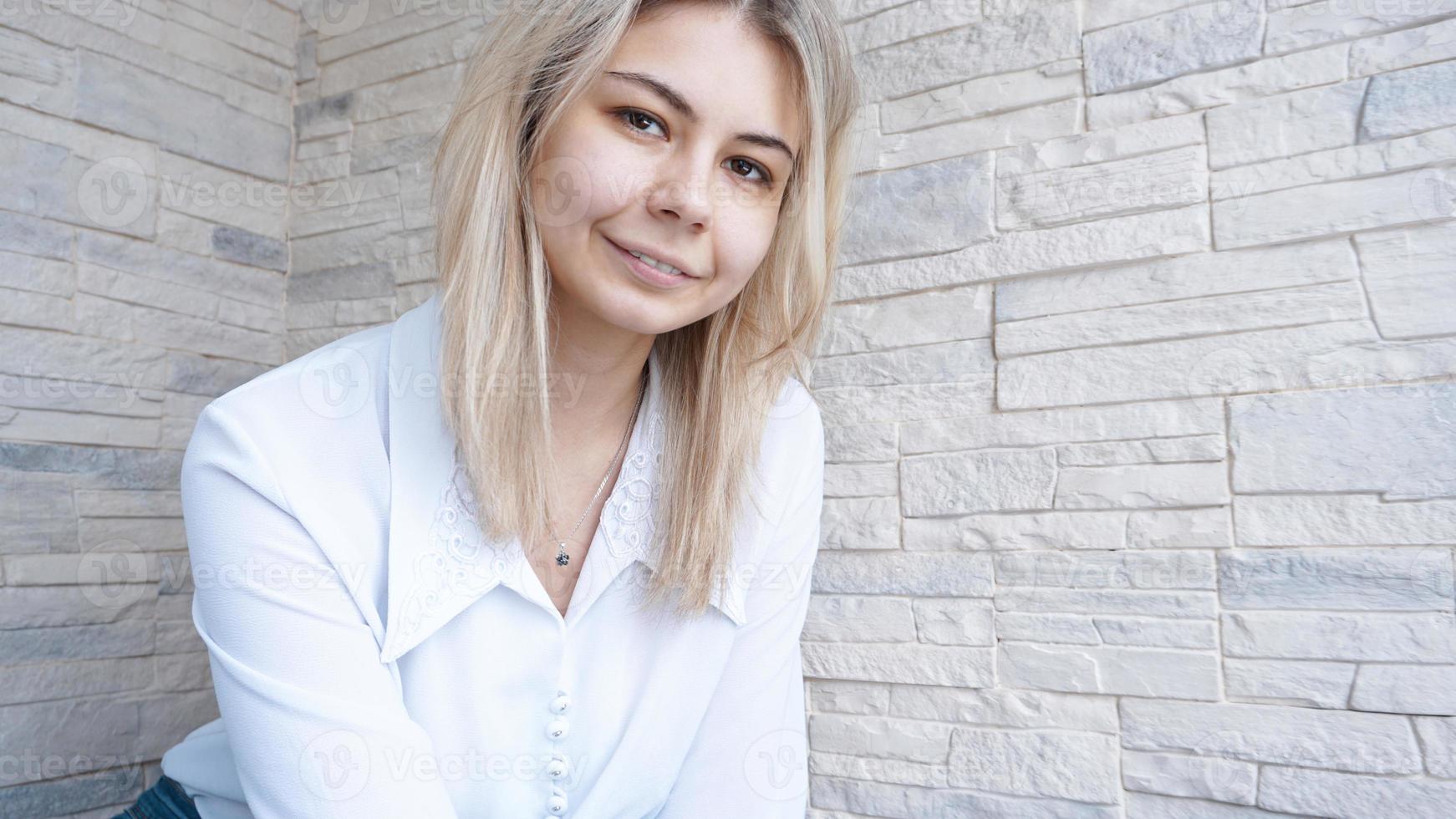 Portrait of attractive young european businesswoman photo