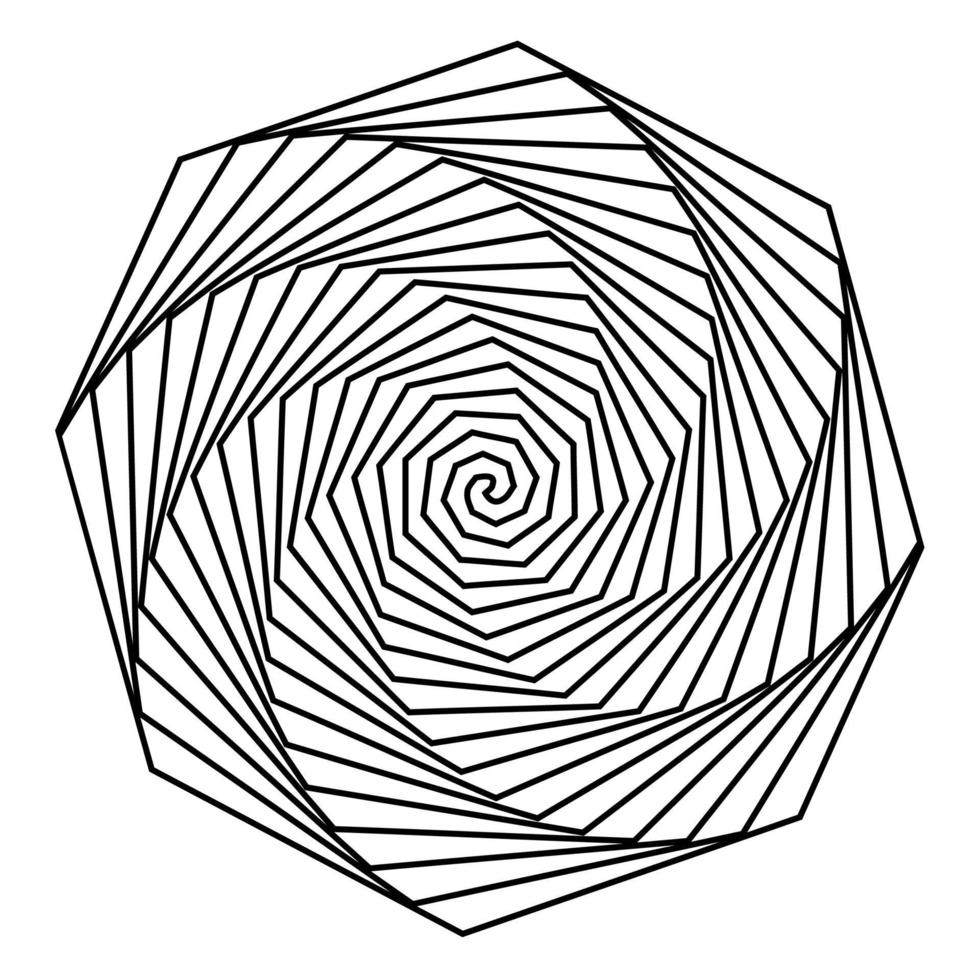 Black and white hypnotic background. vector