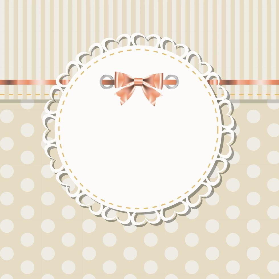 vintage frame with bow vector illustration