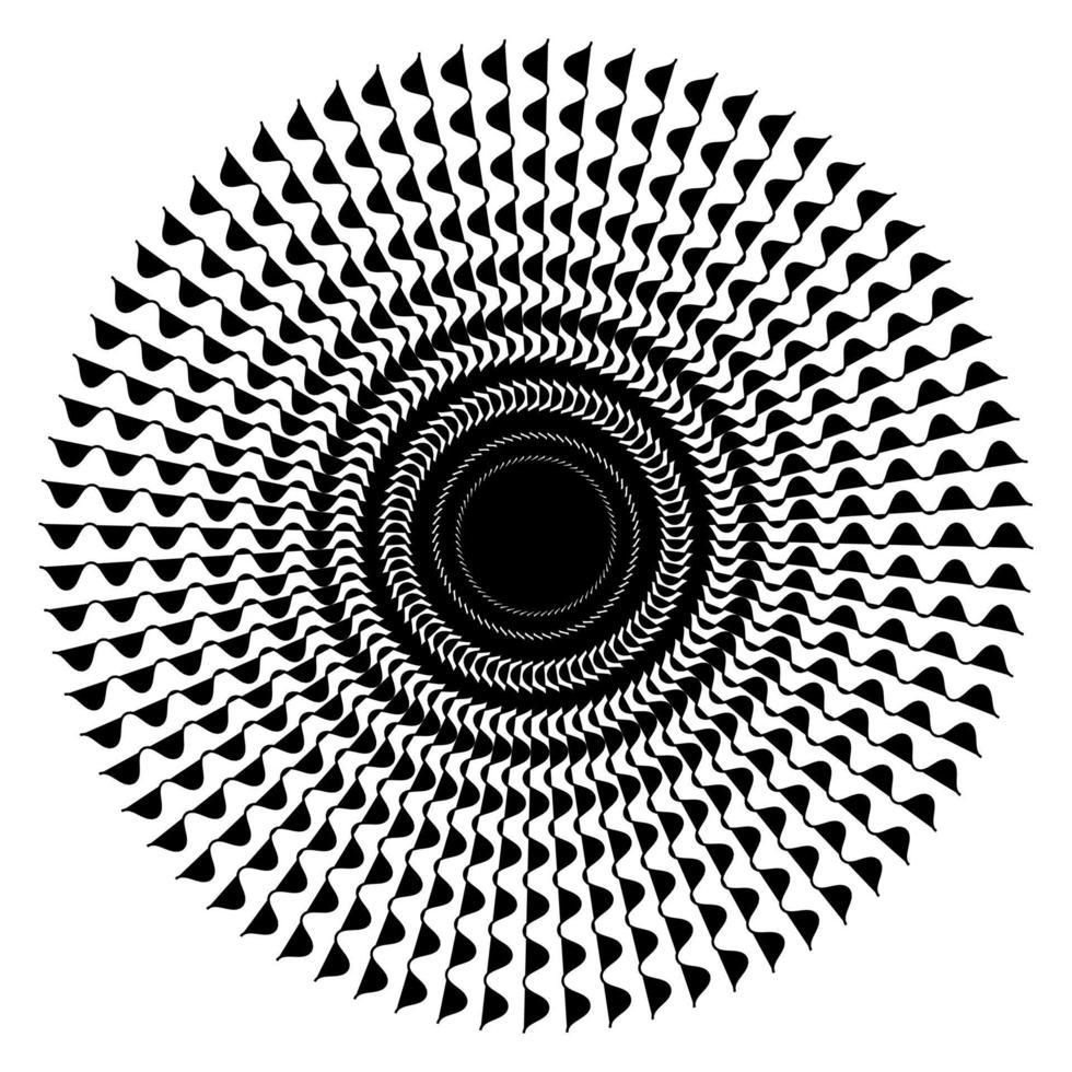 Black and white hypnotic background. vector