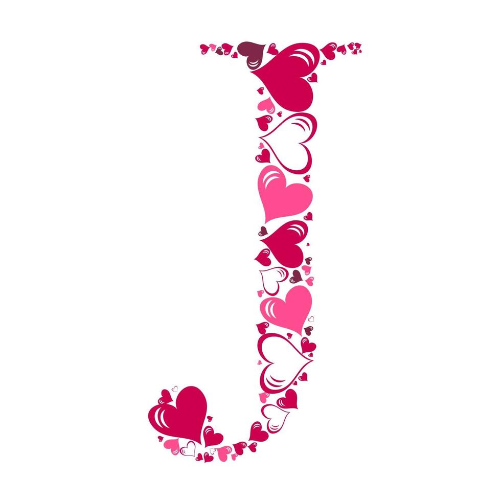 Alphabet of hearts vector illustration