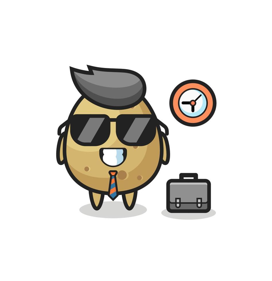 Cartoon mascot of potato as a businessman vector
