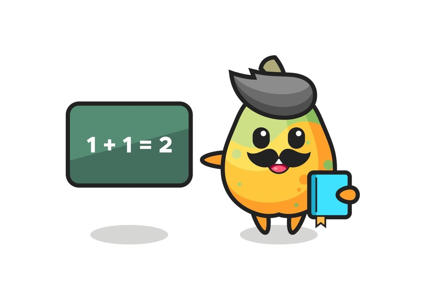 Illustration of papaya character as a teacher vector