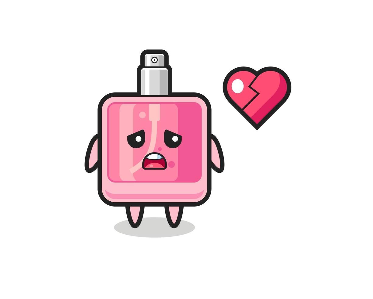 perfume cartoon illustration is broken heart vector