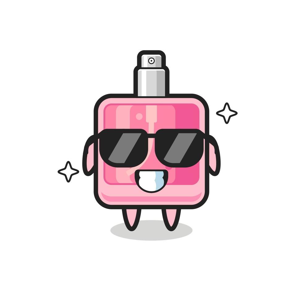 Cartoon mascot of perfume with cool gesture vector