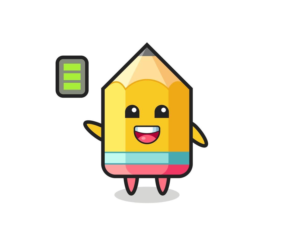 pencil mascot character with energetic gesture vector
