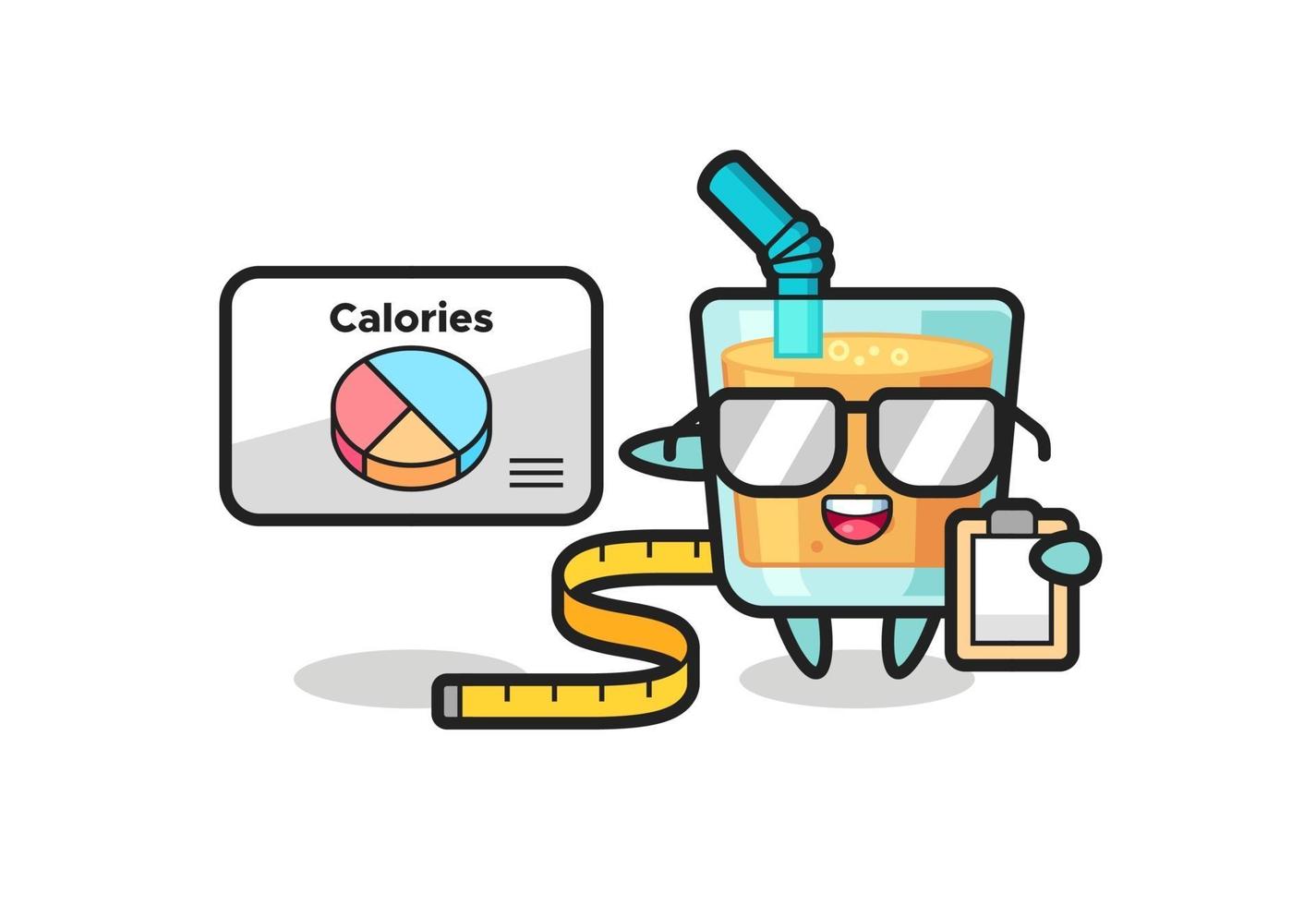 Illustration of orange juice mascot as a dietitian vector