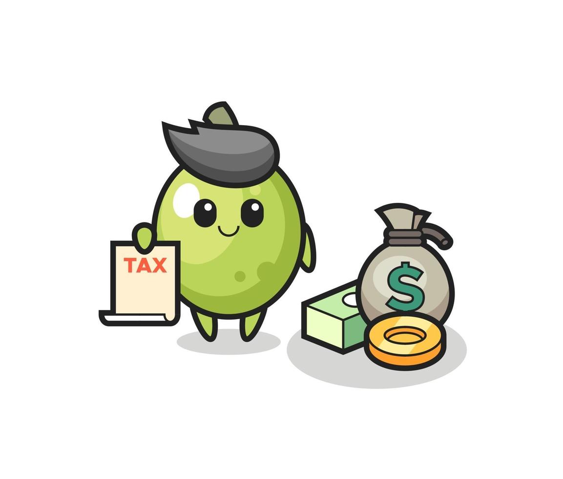 Character cartoon of olive as a accountant vector