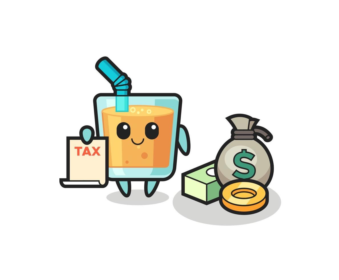 Character cartoon of orange juice as a accountant vector