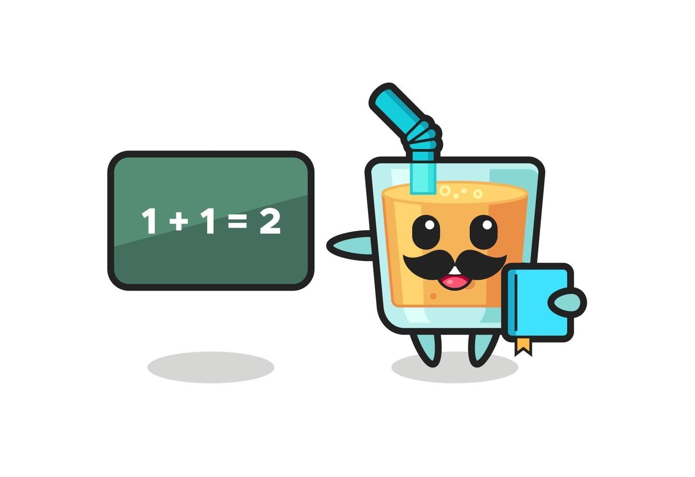 Illustration of orange juice character as a teacher vector