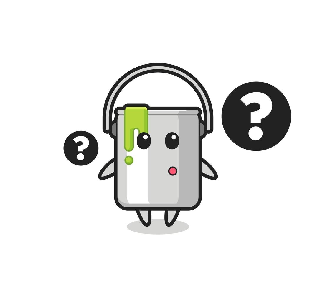 Cartoon Illustration of paint tin with the question mark vector