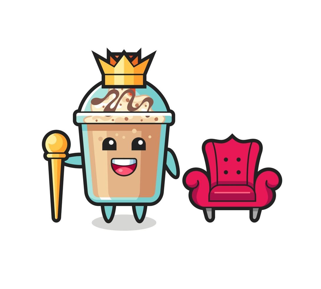 Mascot cartoon of milkshake as a king vector