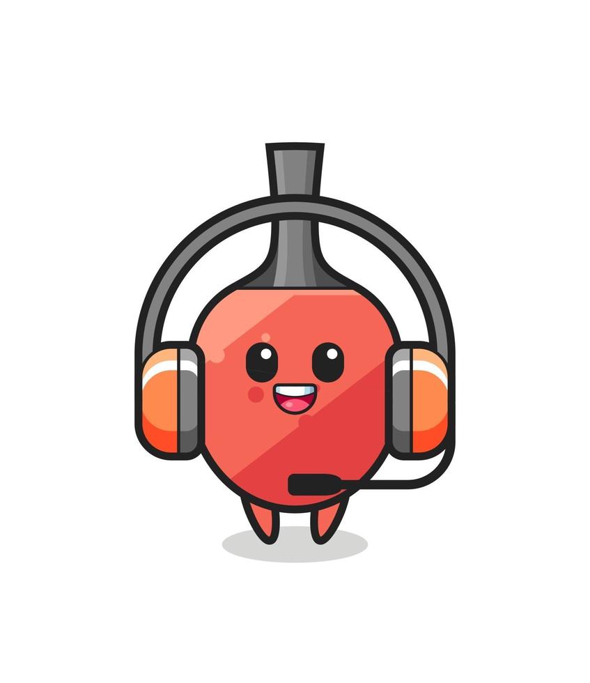 Cartoon mascot of table tennis racket as a customer service vector