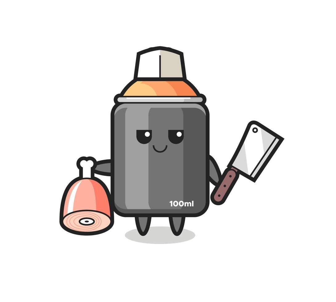 Illustration of spray paint character as a butcher vector