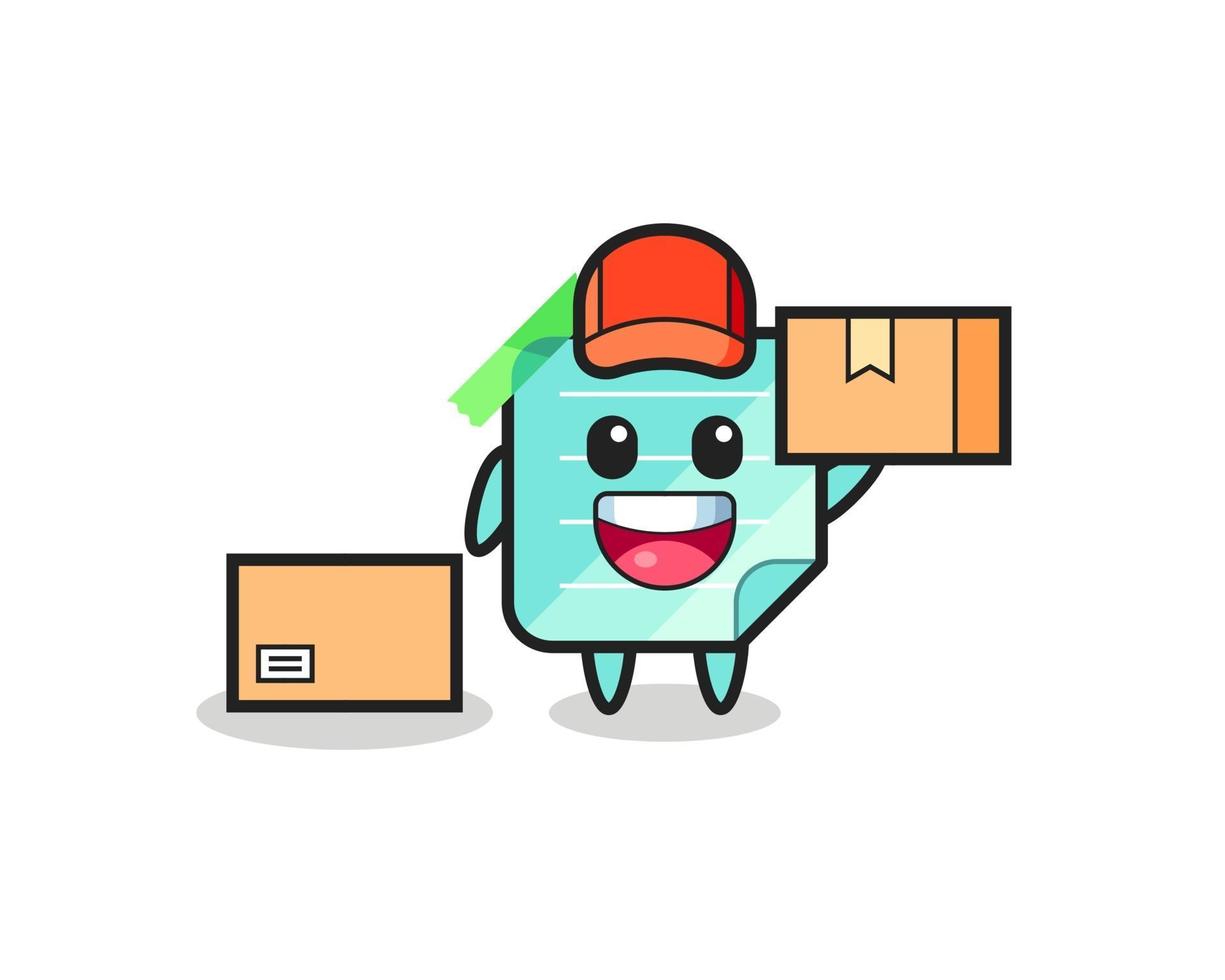Mascot Illustration of sticky notes as a courier vector
