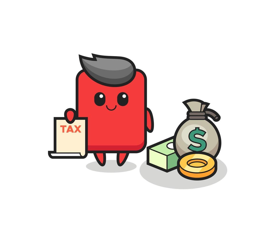 Character cartoon of red card as a accountant vector