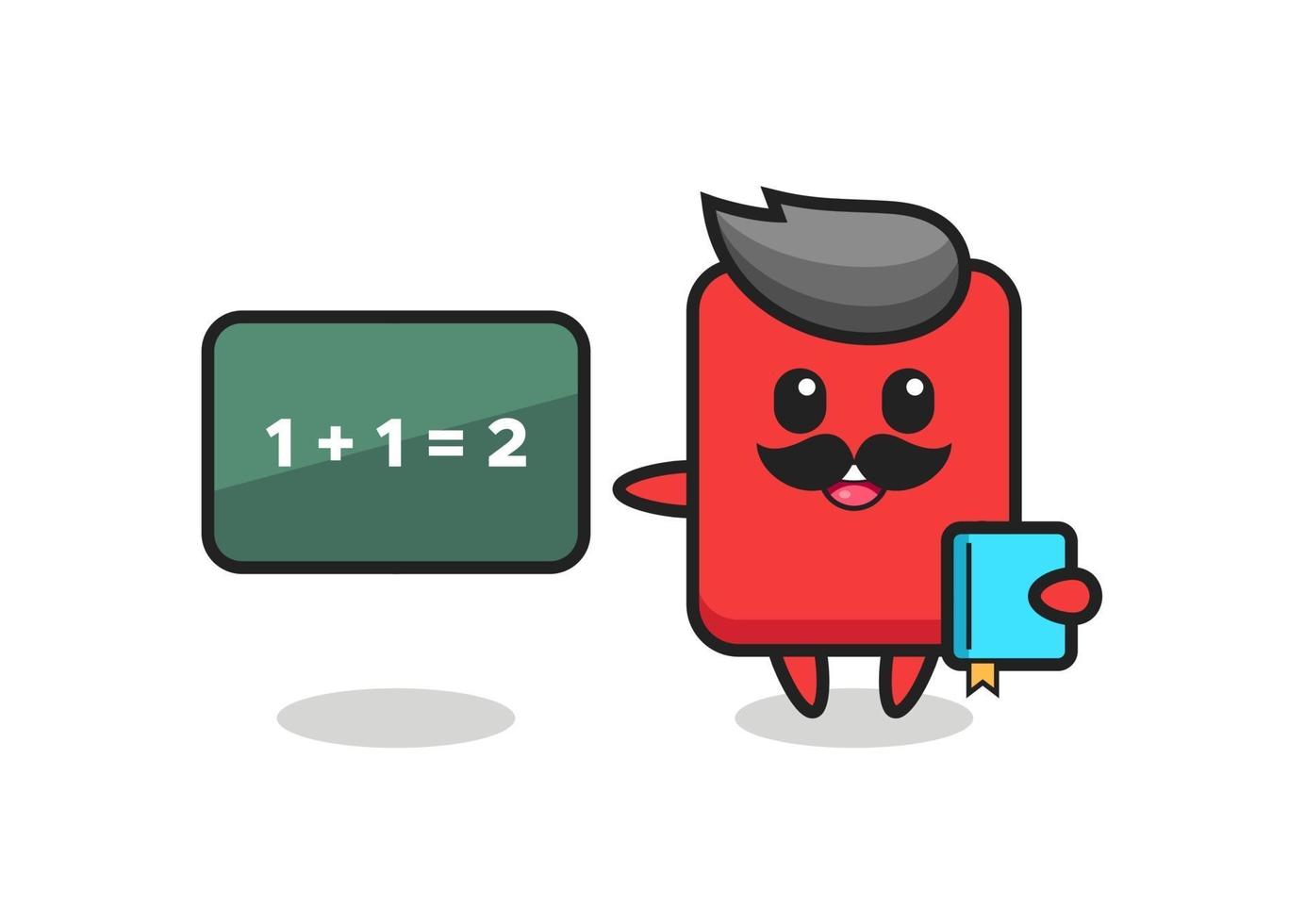 Illustration of red card character as a teacher vector