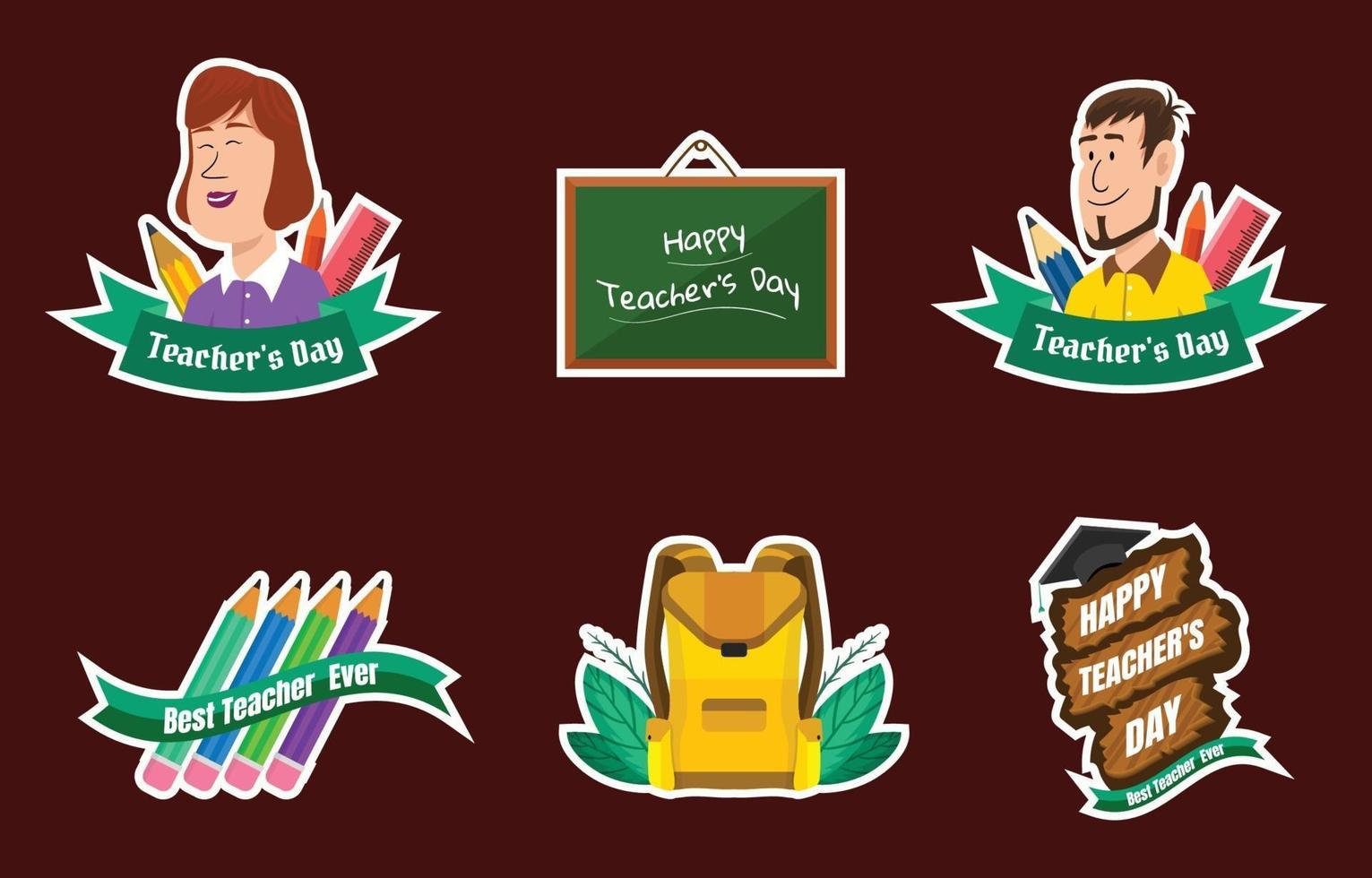 Happy Teachers Day Sticker vector