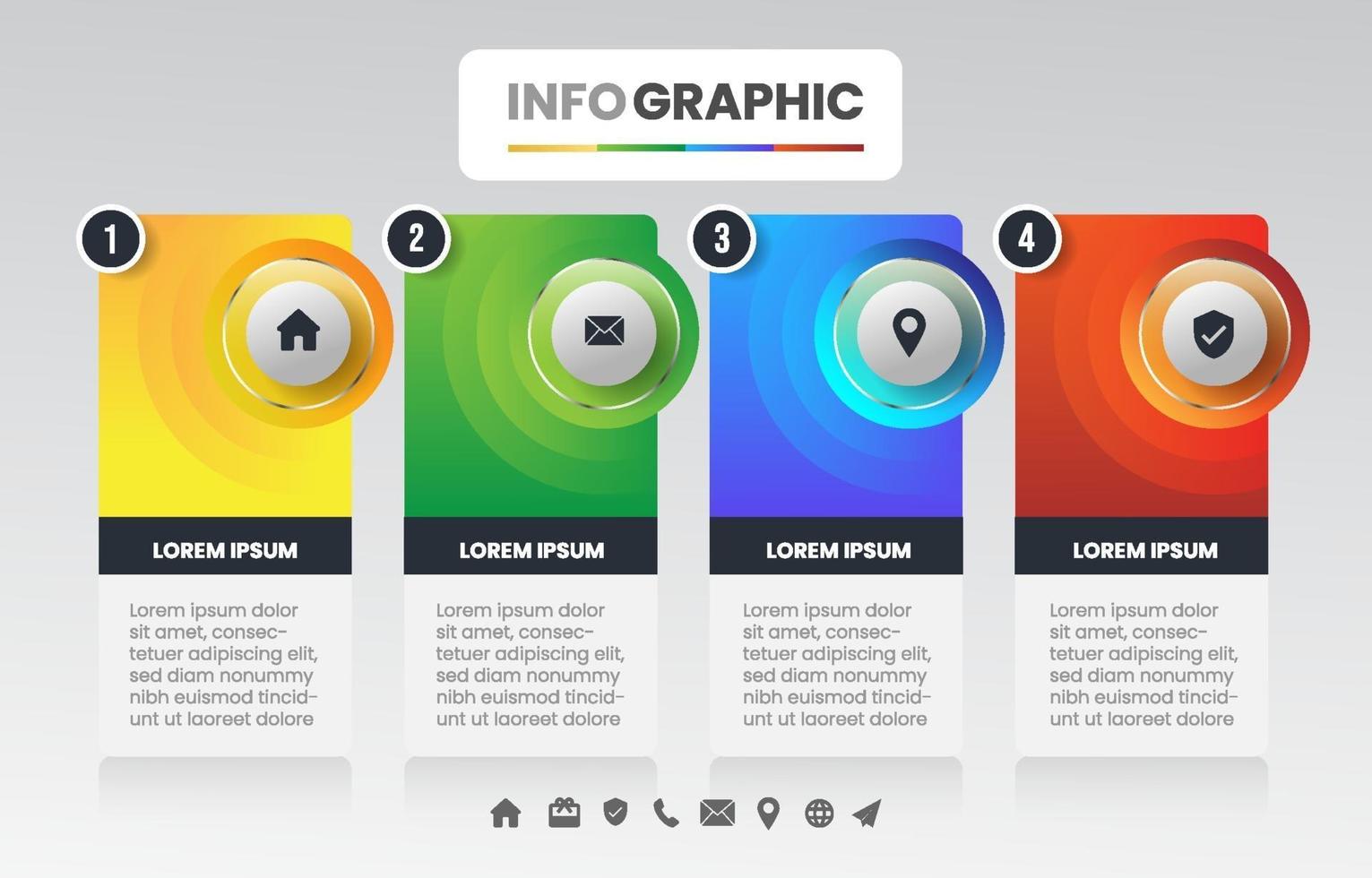 concepto de infografía paso a paso vector