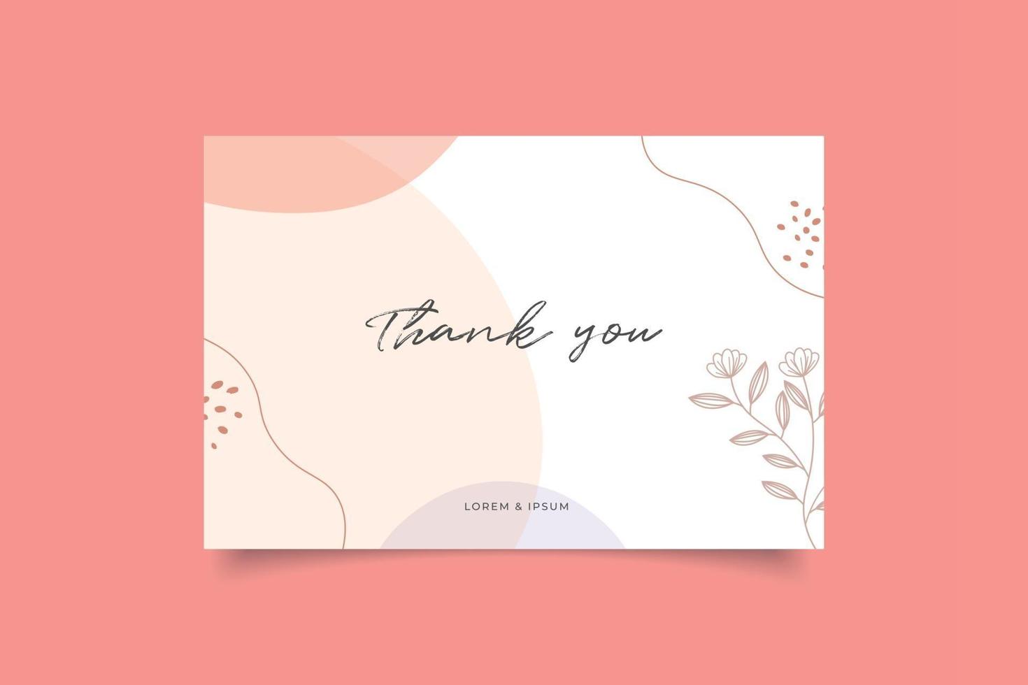 Template thank you card vector