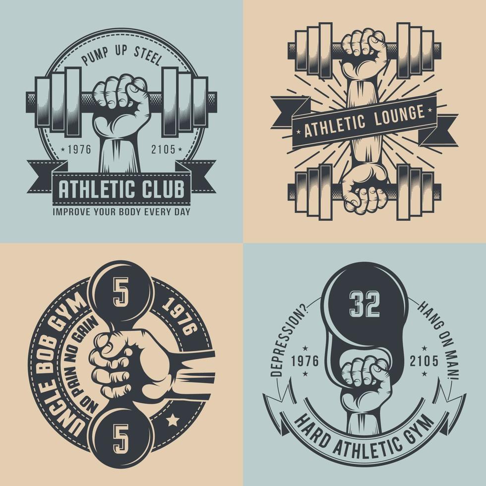 Gym logo in vintage style vector