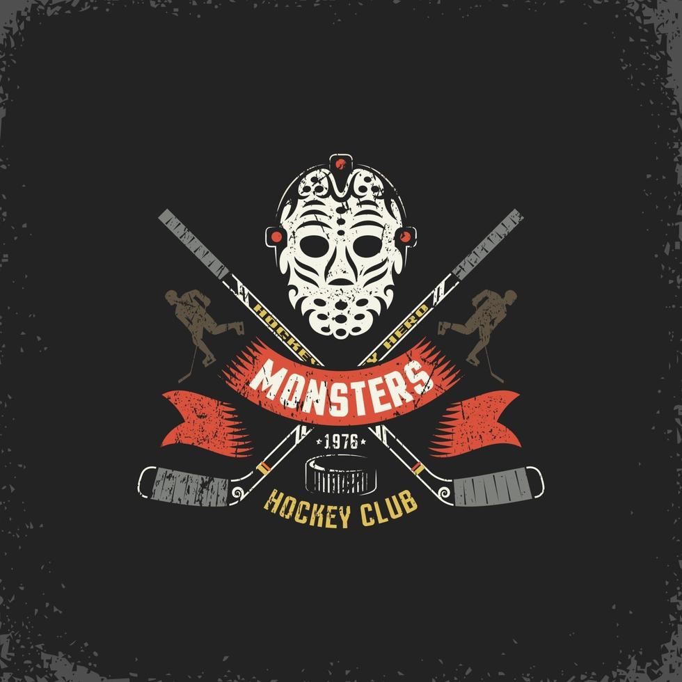 retro goalie mask vector