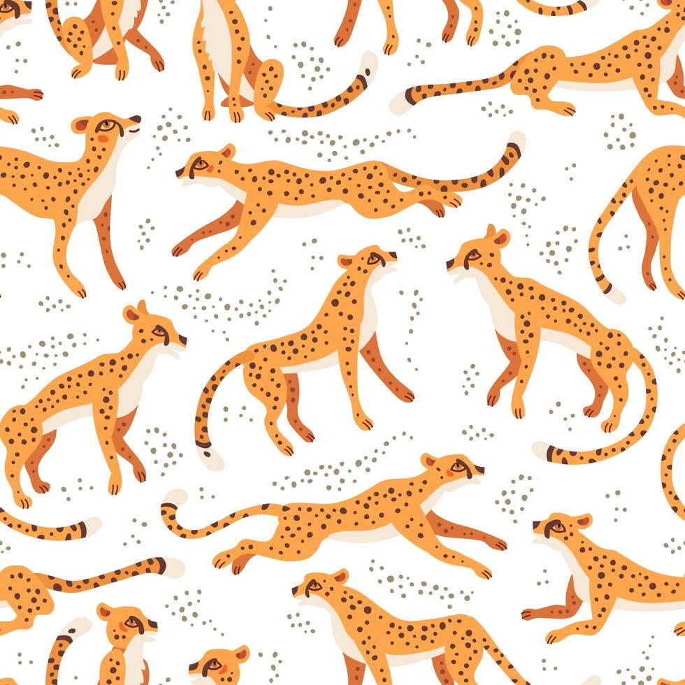 Cheetah and leopards pattern. A vector seamless