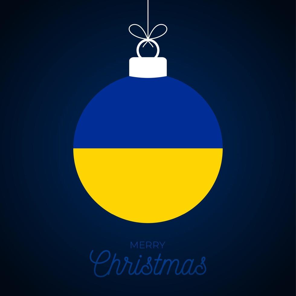 Christmas new year ball with ukraine flag vector